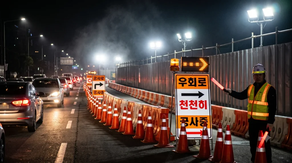 공사 중단·도로 통제 때 꼭 알아둘 것 — 공사 중단 시 도로·주차 통제 운전자 행동요령