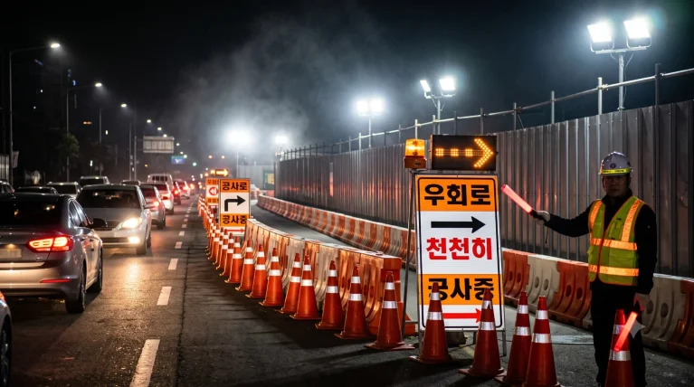 공사 중단·도로 통제 때 꼭 알아둘 것 — 공사 중단 시 도로·주차 통제 운전자 행동요령